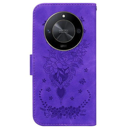 For Honor X9b 5G / Magic6 Lite 5G / X50 5G Case Leather Stand Phone Protector Rose Butterfly Imprinted