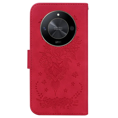 For Honor X9b 5G / Magic6 Lite 5G / X50 5G Case Leather Stand Phone Protector Rose Butterfly Imprinted