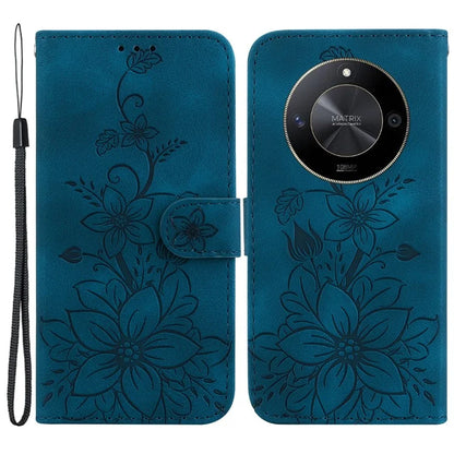For Honor X9b 5G / Magic6 Lite 5G Case Wallet Leather Cover Imprinted Flower Pattern