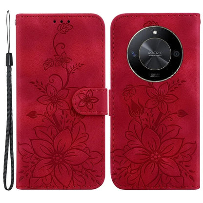 For Honor X9b 5G / Magic6 Lite 5G Case Wallet Leather Cover Imprinted Flower Pattern