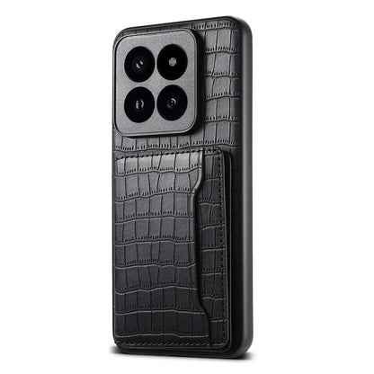 For Xiaomi 14 Pro Case Crocodile Texture Leather Coated PC+TPU Phone Cover