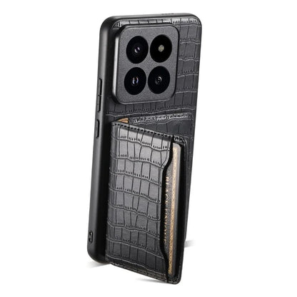 For Xiaomi 14 Pro Case Crocodile Texture Leather Coated PC+TPU Phone Cover