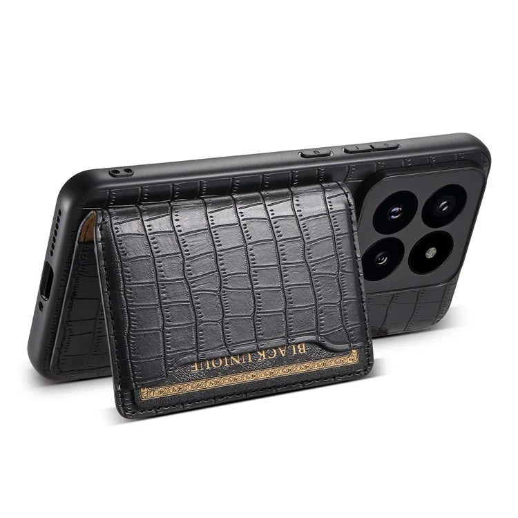 For Xiaomi 14 Pro Case Crocodile Texture Leather Coated PC+TPU Phone Cover