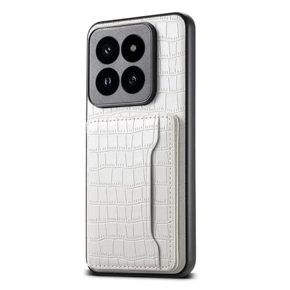 For Xiaomi 14 Pro Case Crocodile Texture Leather Coated PC+TPU Phone Cover