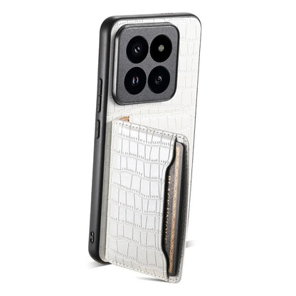 For Xiaomi 14 Pro Case Crocodile Texture Leather Coated PC+TPU Phone Cover