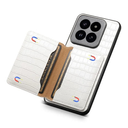 For Xiaomi 14 Pro Case Crocodile Texture Leather Coated PC+TPU Phone Cover