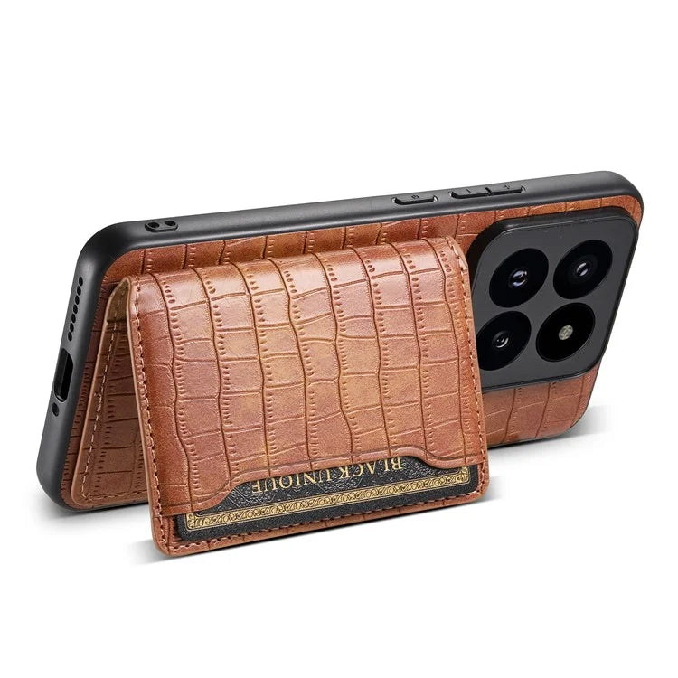 For Xiaomi 14 Pro Case Crocodile Texture Leather Coated PC+TPU Phone Cover