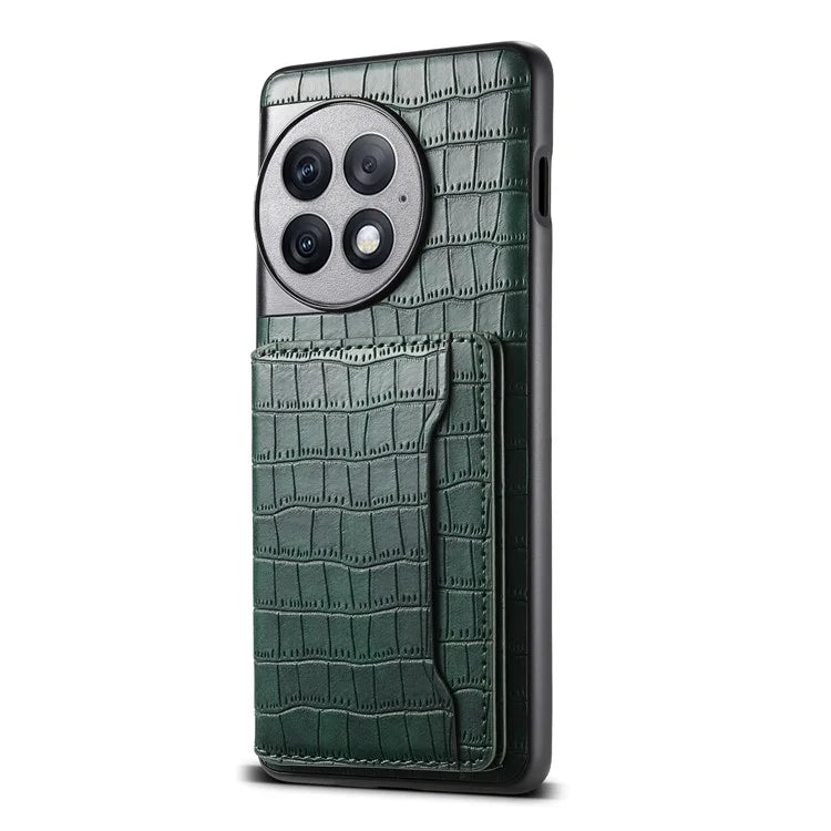 For OnePlus Ace 2 Pro 5G Case Crocodile Texture Phone Cover Card Slots