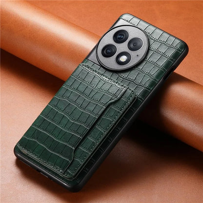 For OnePlus Ace 2 Pro 5G Case Crocodile Texture Phone Cover Card Slots