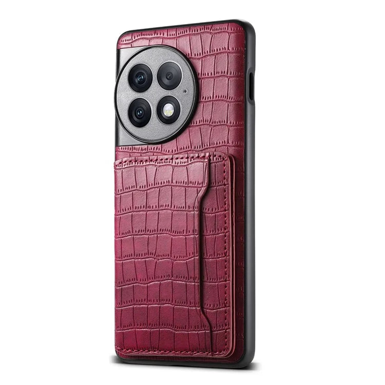 For OnePlus Ace 2 Pro 5G Case Crocodile Texture Phone Cover Card Slots