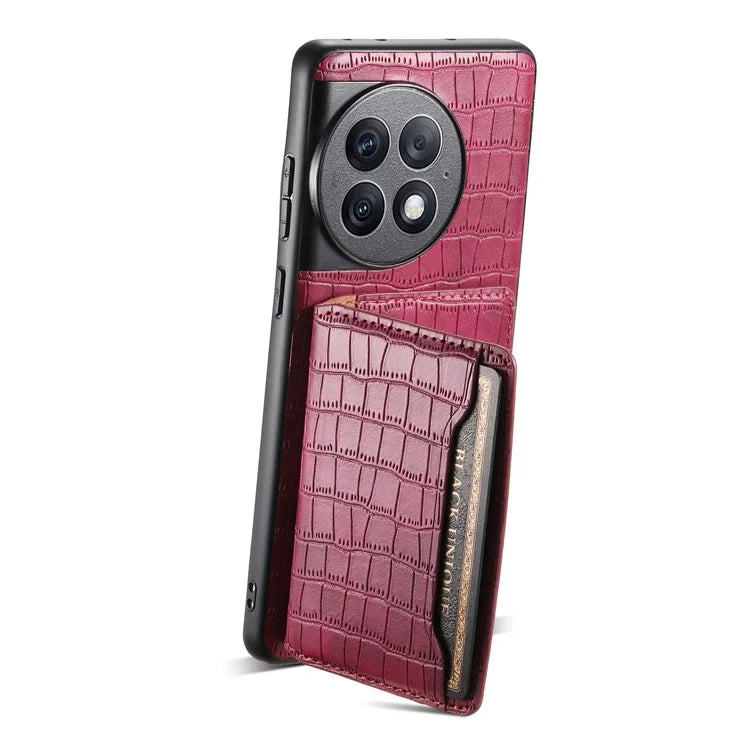For OnePlus Ace 2 Pro 5G Case Crocodile Texture Phone Cover Card Slots