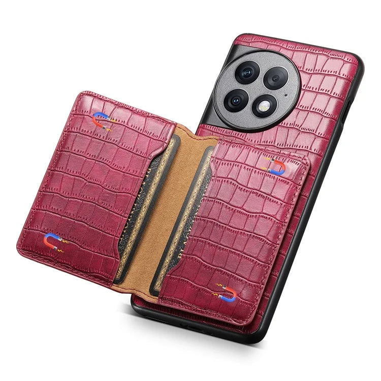 For OnePlus Ace 2 Pro 5G Case Crocodile Texture Phone Cover Card Slots