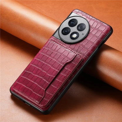 For OnePlus Ace 2 Pro 5G Case Crocodile Texture Phone Cover Card Slots