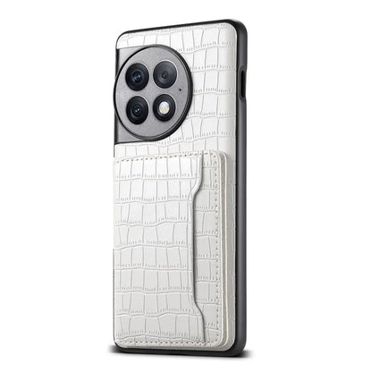 For OnePlus Ace 2 Pro 5G Case Crocodile Texture Phone Cover Card Slots