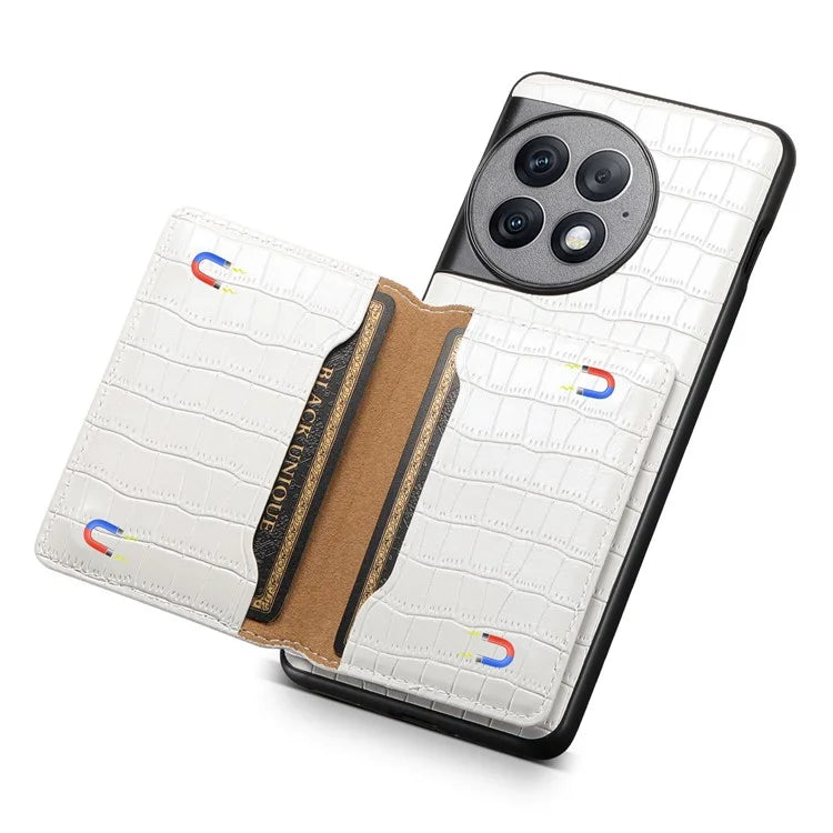 For OnePlus Ace 2 Pro 5G Case Crocodile Texture Phone Cover Card Slots