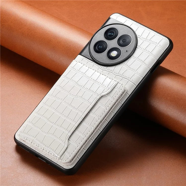 For OnePlus Ace 2 Pro 5G Case Crocodile Texture Phone Cover Card Slots