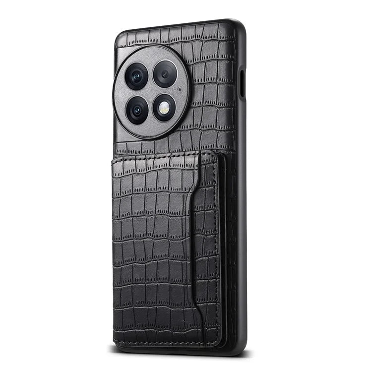 For OnePlus Ace 2 Pro 5G Case Crocodile Texture Phone Cover Card Slots