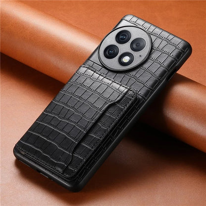 For OnePlus Ace 2 Pro 5G Case Crocodile Texture Phone Cover Card Slots