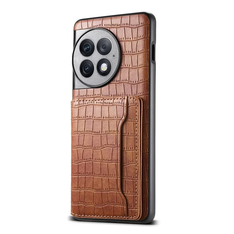 For OnePlus Ace 2 Pro 5G Case Crocodile Texture Phone Cover Card Slots