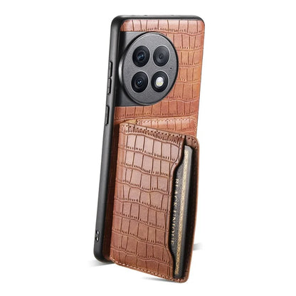 For OnePlus Ace 2 Pro 5G Case Crocodile Texture Phone Cover Card Slots