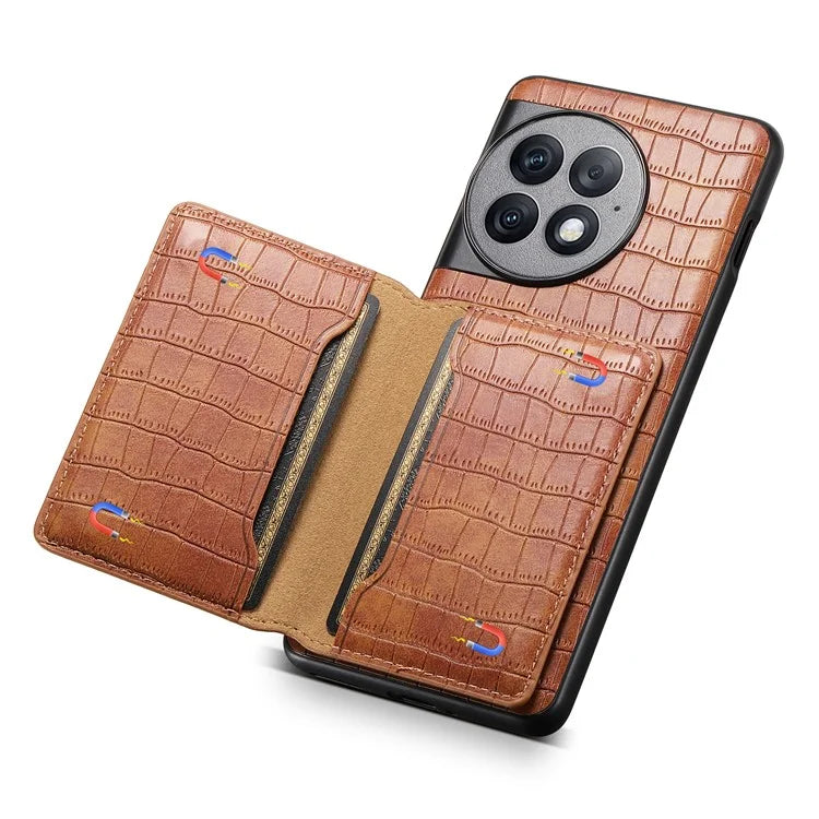 For OnePlus Ace 2 Pro 5G Case Crocodile Texture Phone Cover Card Slots