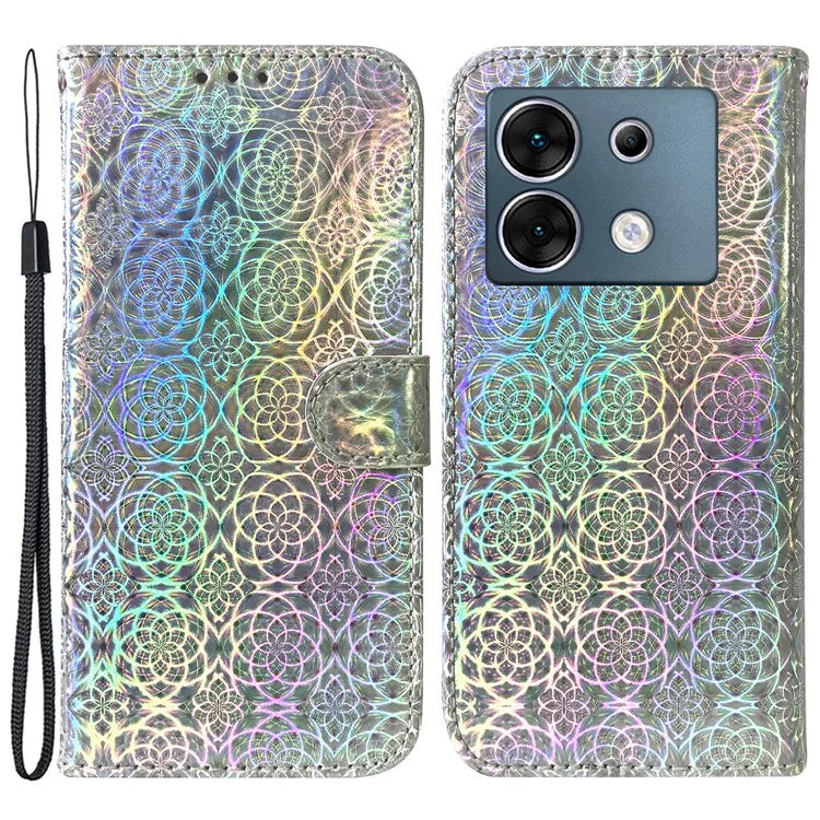 For Transsion Infinix Zero 30 5G Case Dazzling Flower Pattern Card Slots Protective Cover