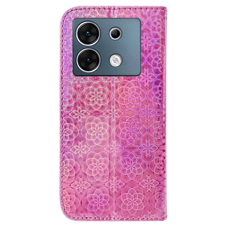 For Transsion Infinix Zero 30 5G Case Dazzling Flower Pattern Card Slots Protective Cover