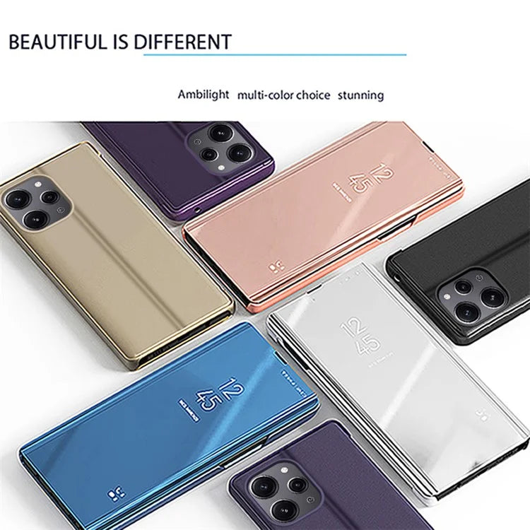 For Xiaomi Redmi 12 4G / Redmi 12 5G (Global) Case Leather Flip Stand Phone Cover with View Window