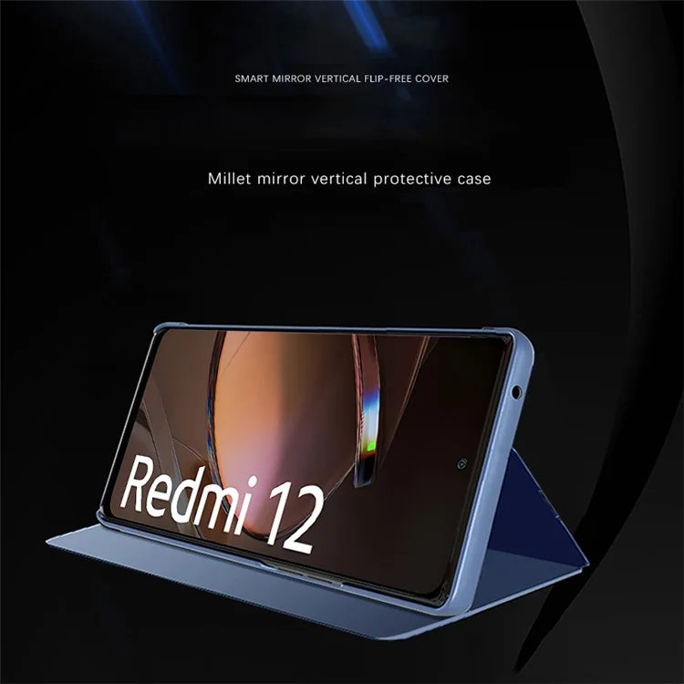 For Xiaomi Redmi 12 4G / Redmi 12 5G (Global) Case Leather Flip Stand Phone Cover with View Window