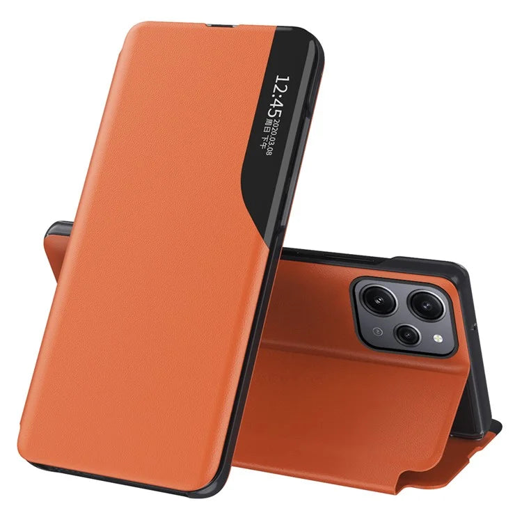 For Xiaomi Redmi 12 4G / Redmi 12 5G (Global) / Redmi 12R 4G Cell Phone Case View Window Foldable Stand Cover