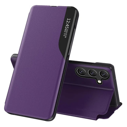 For Samsung Galaxy A25 5G (Global) (161.0 x 76.5 x 8.3mm) Case Anti-scratch Leather+PC Phone Stand Cover