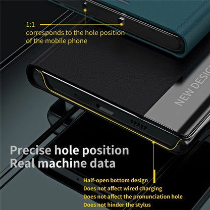 For Samsung Galaxy A25 5G (Global) (161.0 x 76.5 x 8.3mm) Case Drop-proof PC Shell+Leather Stand Phone Cover