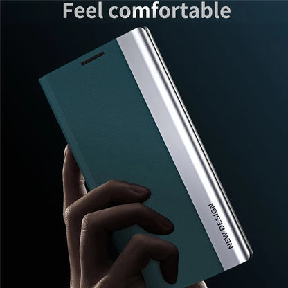For Samsung Galaxy A25 5G (Global) (161.0 x 76.5 x 8.3mm) Case Drop-proof PC Shell+Leather Stand Phone Cover