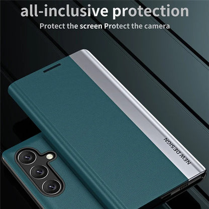 For Samsung Galaxy A25 5G (Global) (161.0 x 76.5 x 8.3mm) Case Drop-proof PC Shell+Leather Stand Phone Cover