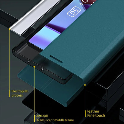 For Xiaomi Redmi Note 13 Pro+ 5G Cell Phone Case Anti-fall PC Shell PU Leather Cover
