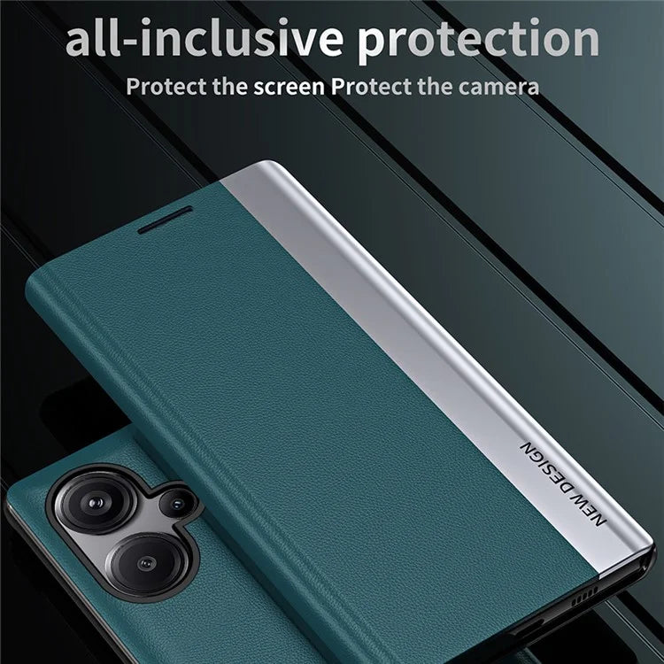 For Xiaomi Redmi Note 13 Pro+ 5G Cell Phone Case Anti-fall PC Shell PU Leather Cover