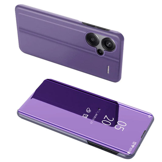 For Xiaomi Redmi Note 13 Pro+ 5G Case View Window PU Leather+PC Electroplating Phone Cover  /  Blue