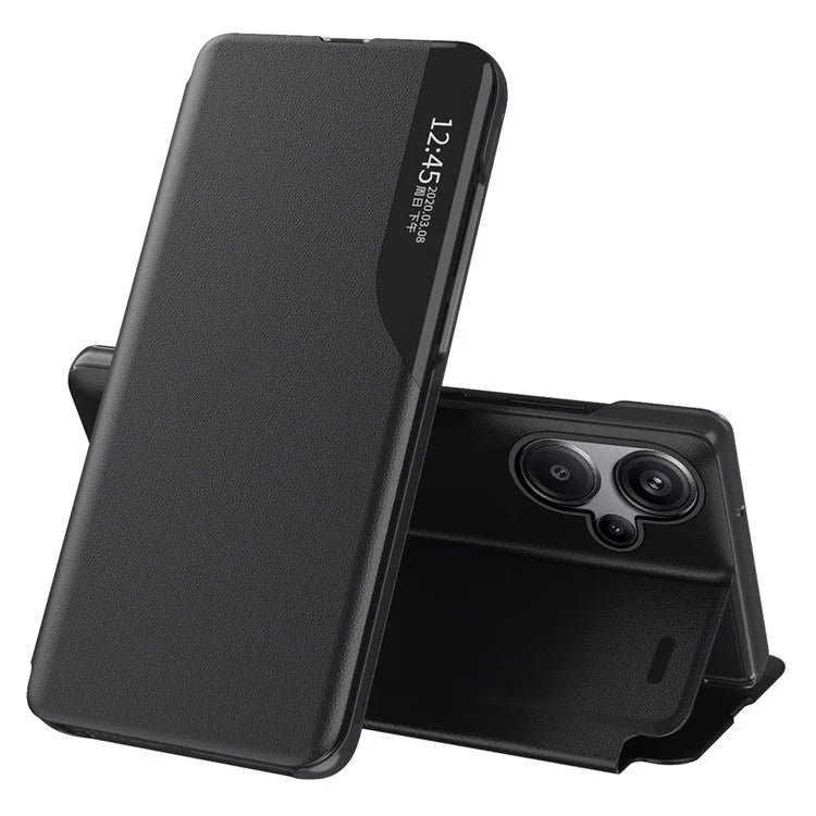 For Xiaomi Redmi Note 13 Pro+ 5G Case View Window Leather Phone Cover with Foldable Stand