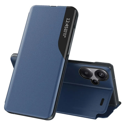 For Xiaomi Redmi Note 13 Pro+ 5G Case View Window Leather Phone Cover with Foldable Stand