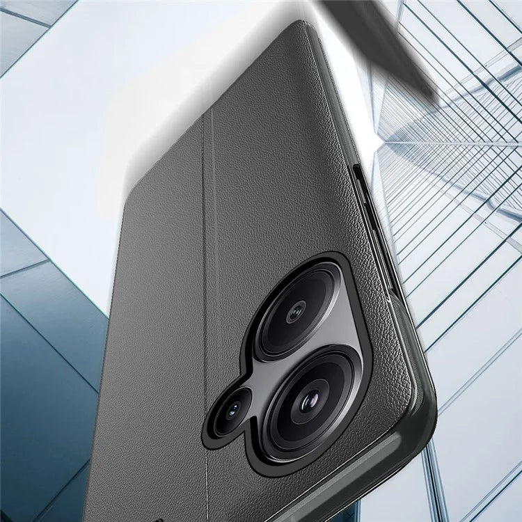 For Xiaomi Redmi Note 13 Pro+ 5G Case View Window Leather Phone Cover with Foldable Stand