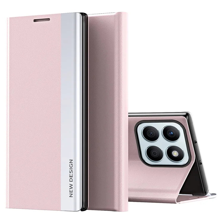 For Honor X8b 4G Case PU Leather Electroplating Flip Stand Protective Cover