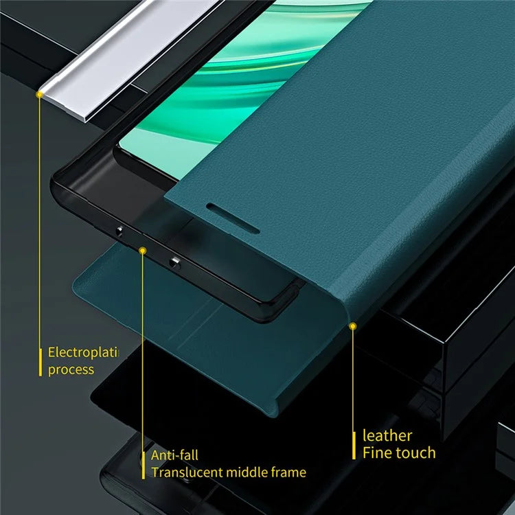 For Honor X8b 4G Case PU Leather Electroplating Flip Stand Protective Cover