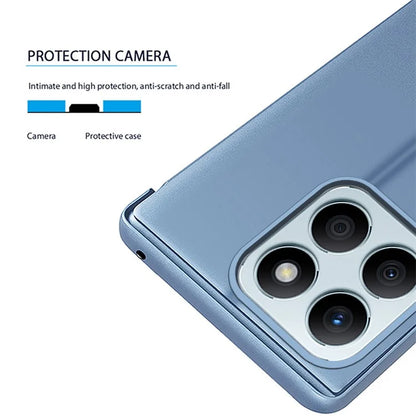 For Honor X8b 4G Leather Case Stand View Window Smart Phone Cover