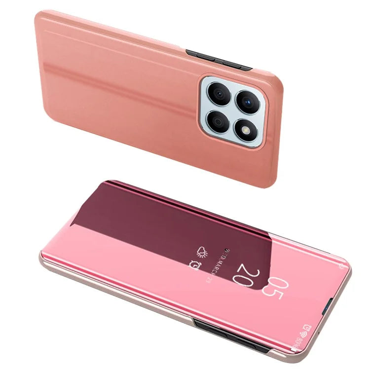 For Honor X8b 4G Leather Case Stand View Window Smart Phone Cover