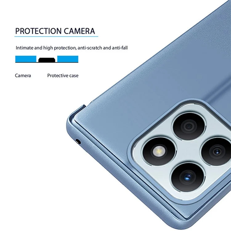 For Honor X8b 4G Leather Case Stand View Window Smart Phone Cover