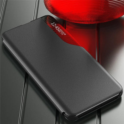 For Honor X7b 4G Case Drop-resistant Leather Stand Phone Cover with View Window