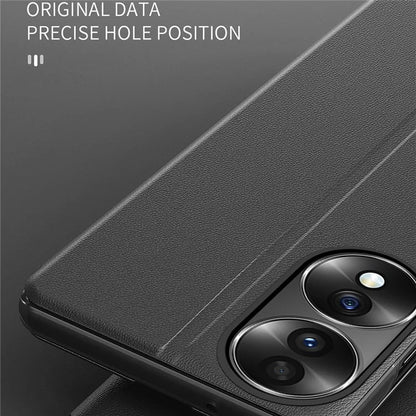 For Honor X7b 4G Case Drop-resistant Leather Stand Phone Cover with View Window