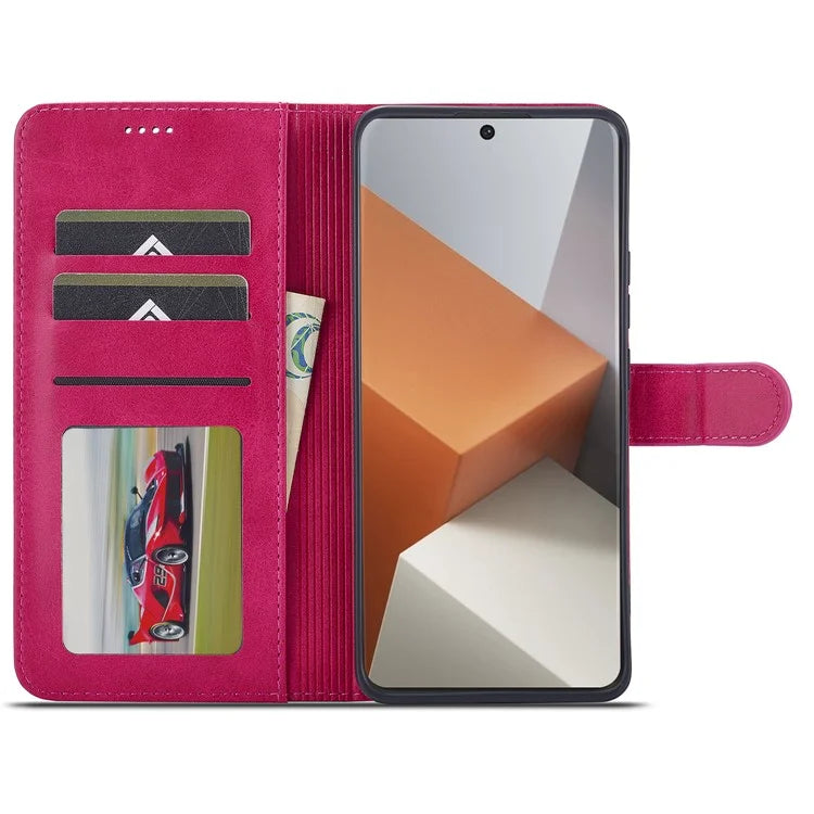 LC.IMEEKE For Xiaomi Redmi Note 13 Pro+ 5G Case Calf Texture Leather Wallet Folio Flip Phone Cover