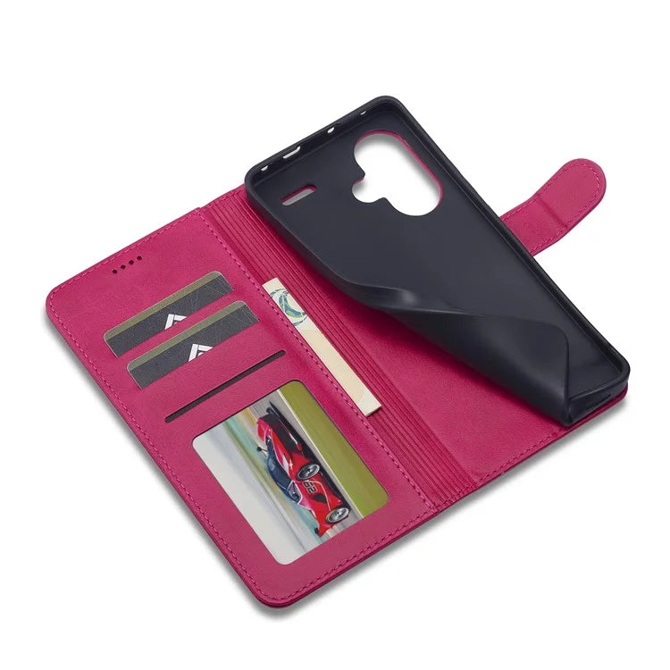 LC.IMEEKE For Xiaomi Redmi Note 13 Pro+ 5G Case Calf Texture Leather Wallet Folio Flip Phone Cover