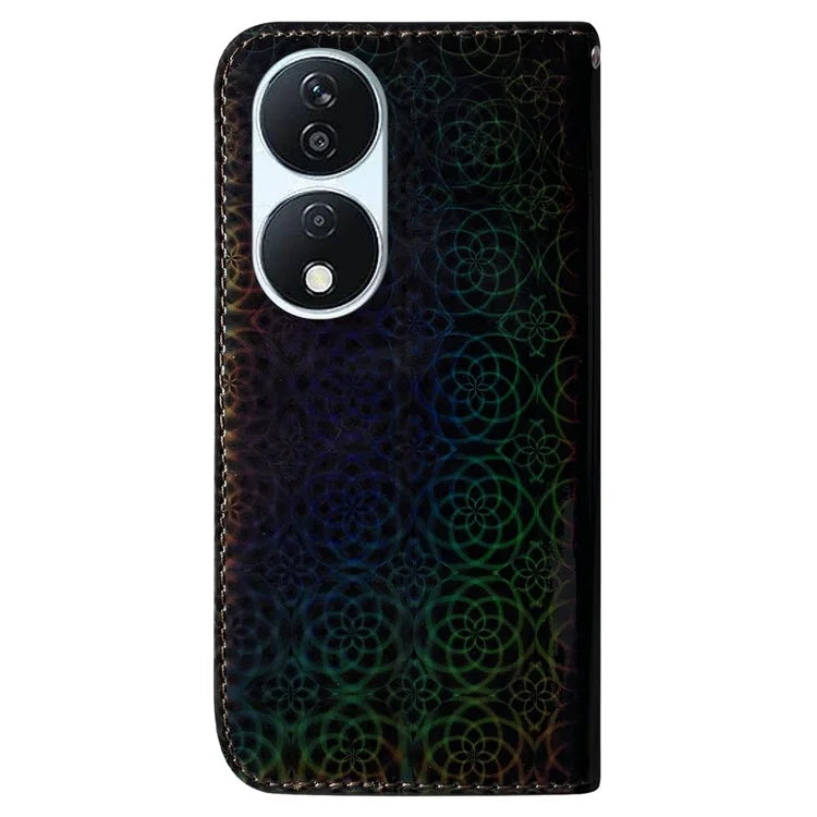 For Honor X7b 4G / Play 50 Plus 5G Wallet Case Dazzling Flower Pattern PU Leather Cover